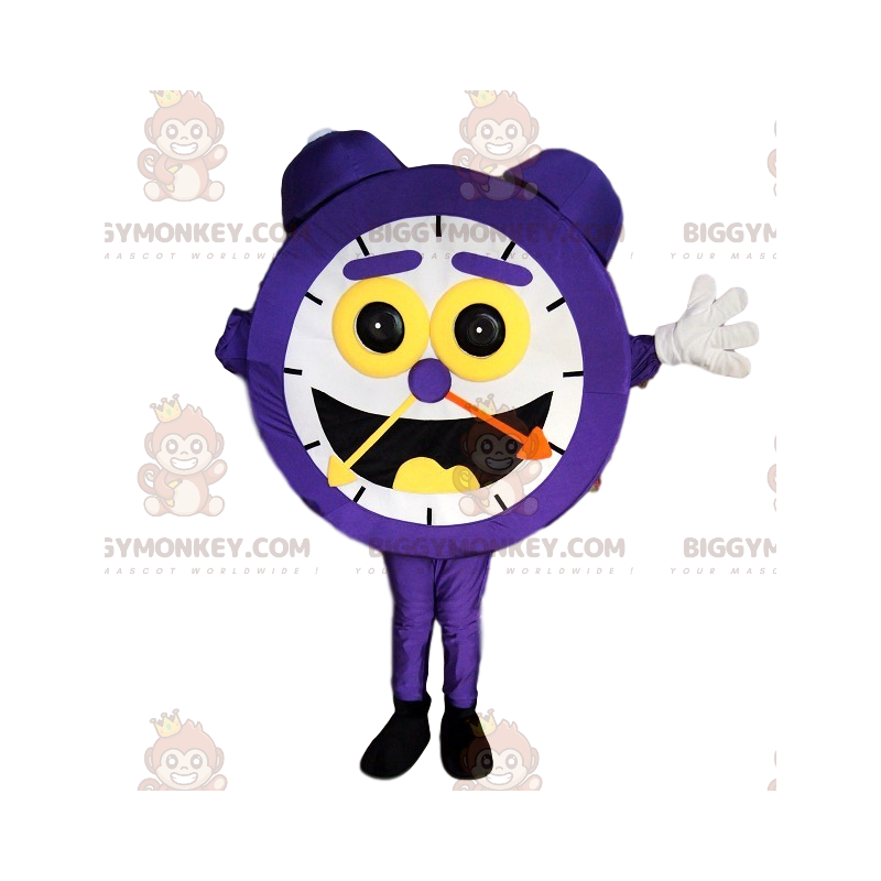 Costume de mascotte BIGGYMONKEY™ de réveil violet avec un