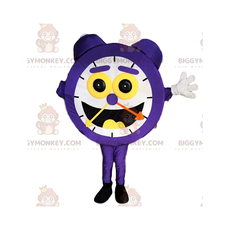 Fantasia de mascote de despertador roxo BIGGYMONKEY™ com