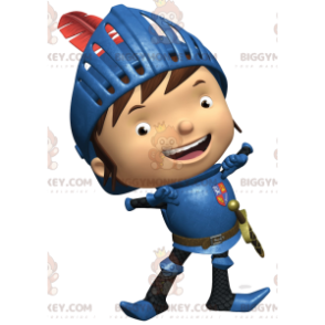Στολή μασκότ Happy Little Knight BIGGYMONKEY™ με μπλε πανοπλία
