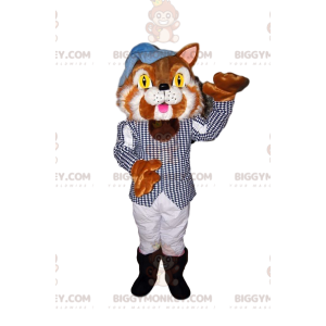 Costume da mascotte bicolore da gatto BIGGYMONKEY™ con abito