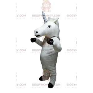 Disfraz de mascota unicornio blanco BIGGYMONKEY™. disfraz de