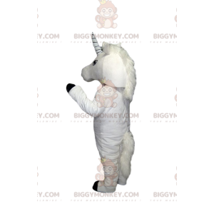 Costume de mascotte BIGGYMONKEY™ de licorne blanche. Costume de