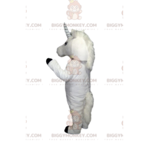 Costume de mascotte BIGGYMONKEY™ de licorne blanche. Costume de