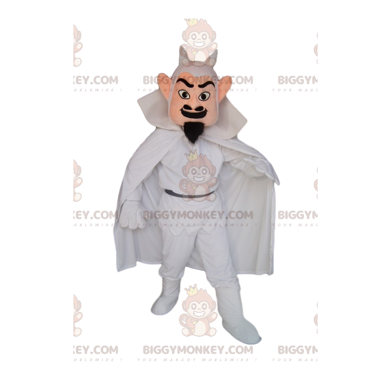 Devil BIGGYMONKEY™ Maskottchenkostüm mit weißem Anzug -