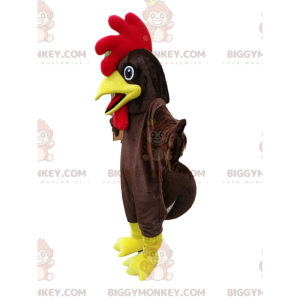 Costume de mascotte BIGGYMONKEY™ de poulet marron avec une