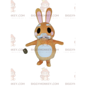 Costume de mascotte BIGGYMONKEY™ de petit lapin beige avec un