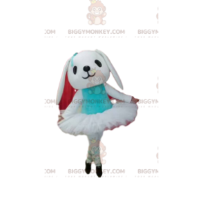 Disfraz de mascota de conejo blanco BIGGYMONKEY™ con tutú -