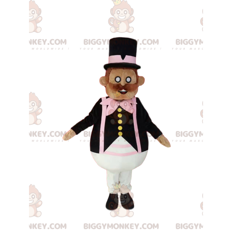 Traje de mascote bigodudo cavalheiro BIGGYMONKEY™ com terno