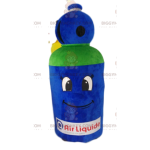 Costume da mascotte BIGGYMONKEY™ con bombola di gas blu e verde