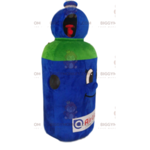 Costume da mascotte BIGGYMONKEY™ con bombola di gas blu e verde