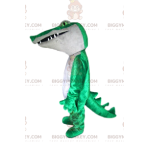 Costume mascotte BIGGYMONKEY™ coccodrillo verde e bianco -
