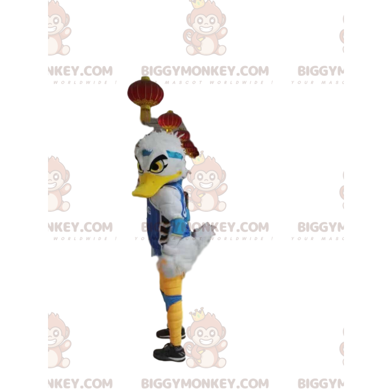 BIGGYMONKEY™ Wicked Looking White Duck Mascot -asu tukiasulla -
