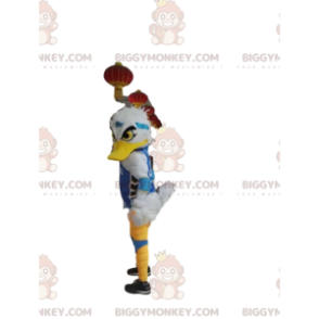 BIGGYMONKEY™ Wicked Looking White Duck Mascot -asu tukiasulla -