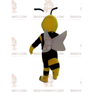 Στολή μασκότ BIGGYMONKEY™ από κίτρινη και μαύρη σφήκα, με λευκά