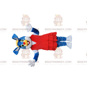 Traje de mascote de coelho azul BIGGYMONKEY™ com lindo vestido