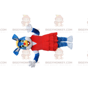 Blauw konijn BIGGYMONKEY™ mascottekostuum met prachtige rode