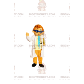 Doctor BIGGYMONKEY™ mascottekostuum met blauwe stethoscoop en