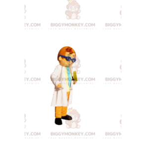 Traje de mascote Doctor BIGGYMONKEY™ com estetoscópio azul e