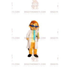 Traje de mascote Doctor BIGGYMONKEY™ com estetoscópio azul e