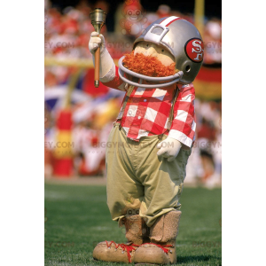 BIGGYMONKEY™ Mustachioed Ginger Man Mascot Costume With Helmet