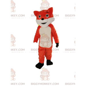 Traje de mascote BIGGYMONKEY™ de aparência impertinente laranja