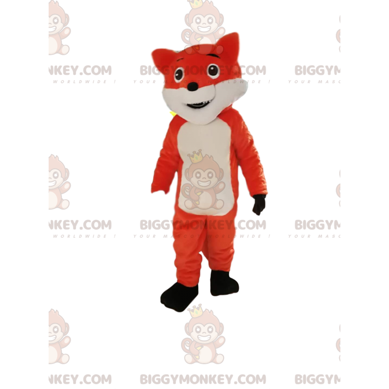 Costume de mascotte BIGGYMONKEY™ de renard orange et blanc à