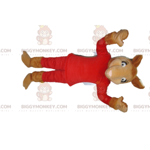 Costume da mascotte Camel BIGGYMONKEY™ in abito rosso -