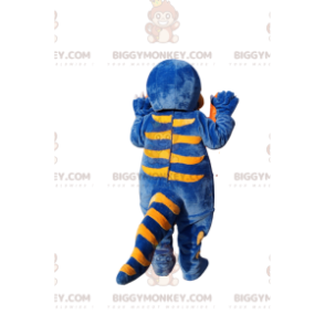 Costume da mascotte BIGGYMONKEY™ dinosauro blu e giallo super