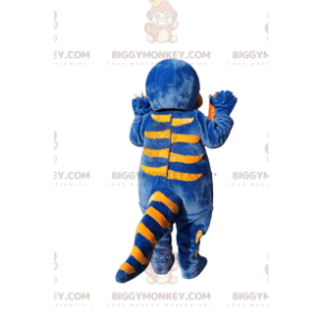 Disfraz de mascota BIGGYMONKEY™ de dinosaurio azul y amarillo