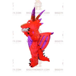 Disfraz de mascota BIGGYMONKEY™ Dragón rojo y morado llameante