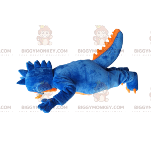 Traje de mascote BIGGYMONKEY™ Monstro azul e amarelo com olhos