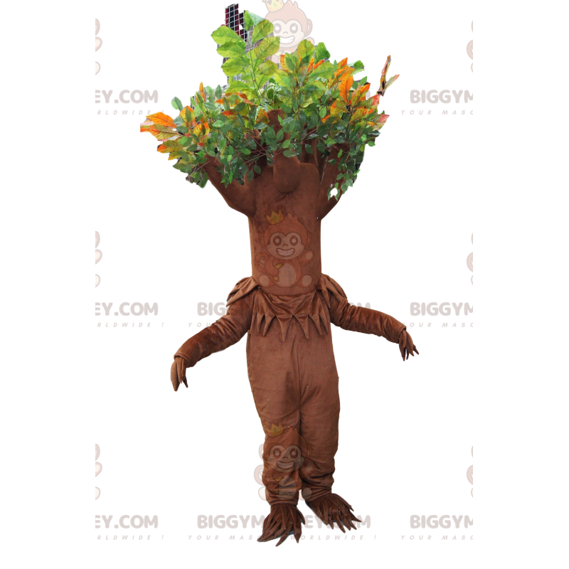 BIGGYMONKEY™ Maskottchenkostüm Brauner Baum mit grünem Laub -