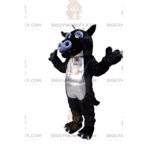 Funny black and gray dragon BIGGYMONKEY™ mascot costume. dragon