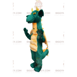 BIGGYMONKEY™ costume da mascotte del comico drago verde, con