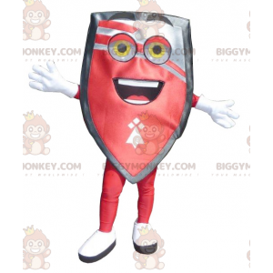 Disfraz de mascota BIGGYMONKEY™ con escudo rojo, negro y gris