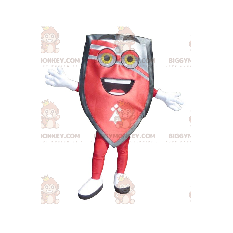 Giant Red Black and Gray Shield BIGGYMONKEY™ Mascot Costume –