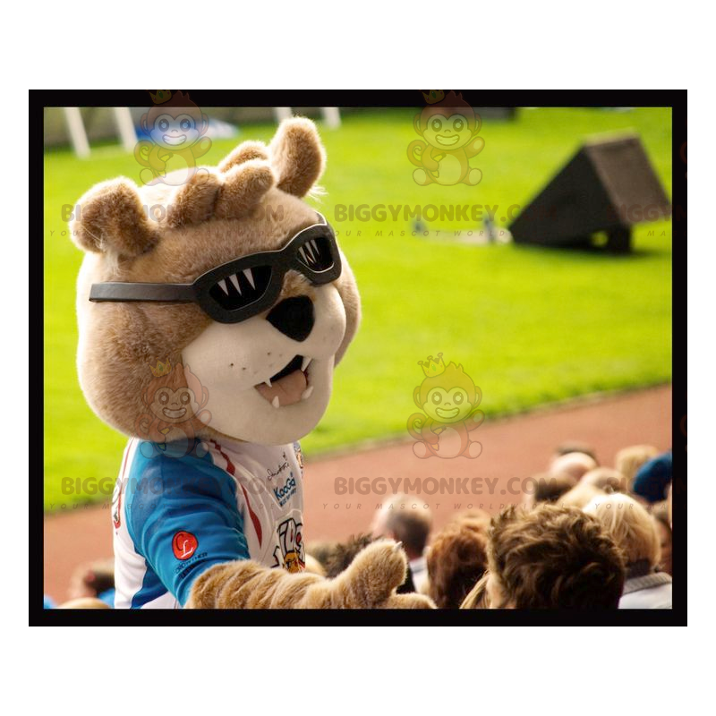 Disfraz de mascota de oso pardo BIGGYMONKEY™ con gafas de sol -