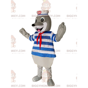 Grey Seal BIGGYMONKEY™ Maskottchen-Kostüm mit Badeanzug und