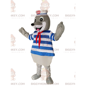 Grijze zeehond BIGGYMONKEY™ mascottekostuum met badpak en