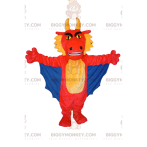 BIGGYMONKEY™ maskottiasu, punainen ja keltainen lohikäärme