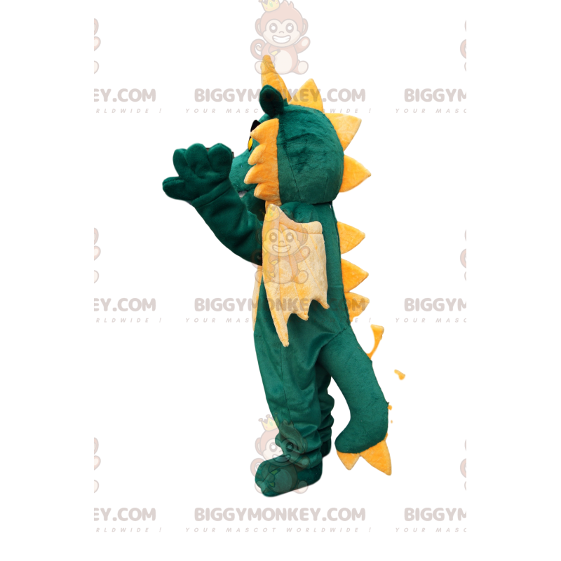 Costume de mascotte BIGGYMONKEY™ de dragon vert avec des ailes