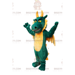 Costume de mascotte BIGGYMONKEY™ de dragon vert avec des ailes