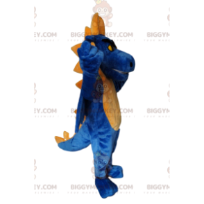 Costume de mascotte BIGGYMONKEY™ de dragon bleu et jaune