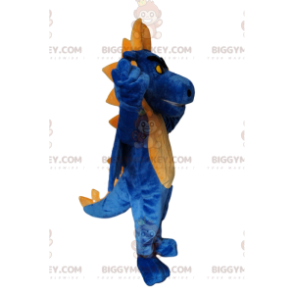 Disfraz de mascota BIGGYMONKEY™ de dragón azul y amarillo