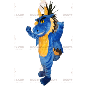 Aggressives BIGGYMONKEY™-Maskottchen-Kostüm des blauen und