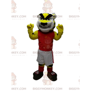 Traje de mascote BIGGYMONKEY™ Tigre Assustador Roupa Esportiva