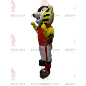 Costume de mascotte BIGGYMONKEY™ de tigre terrifiant en tenue