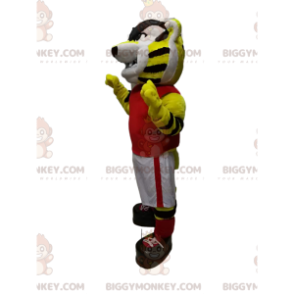 Traje de mascote BIGGYMONKEY™ Tigre Assustador Roupa Esportiva