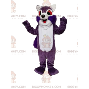 Costume de mascotte BIGGYMONKEY™ d'écureuil violet et blanc