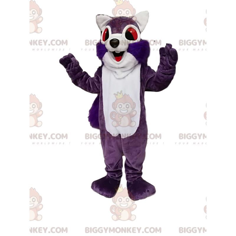 Costume mascotte BIGGYMONKEY™ scoiattolo bianco e viola super